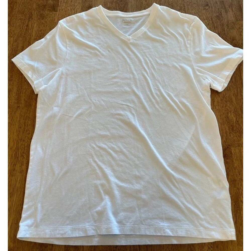 J.Crew Broken-In Men’s Large White V-Neck Cotton T-Shirt